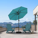 PURPLE LEAF Black Frame Tilting Market Umbrella with Lights Table Umbrella with Base Outside Patio