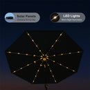 PURPLE LEAF Black Frame Tilting Market Umbrella with Lights Table Umbrella with Base Outside Patio