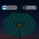 PURPLE LEAF Black Frame Tilting Market Umbrella with Lights Table Umbrella with Base Outside Patio