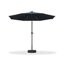 PURPLE LEAF Black Frame Tilting Market Umbrella with Lights Table Umbrella with Base Outside Patio