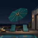 PURPLE LEAF Black Frame Tilting Market Umbrella with Lights Table Umbrella with Base Outside Patio