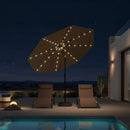 PURPLE LEAF Black Frame Tilting Market Umbrella with Lights Table Umbrella with Base Outside Patio