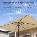 PURPLE LEAF Black Frame Tilting Market Umbrella with Lights Table Umbrella with Base Outside Patio