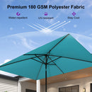 PURPLE LEAF Black Frame Tilting Market Umbrella with Lights Table Umbrella with Base Outside Patio