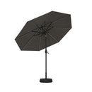 PURPLE LEAF Black Frame Tilting Market Umbrella with Lights Table Umbrella with Base Outside Patio