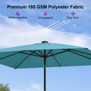 PURPLE LEAF Black Frame Tilting Market Umbrella with Lights Table Umbrella with Base Outside Patio