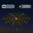 PURPLE LEAF Black Frame Tilting Market Umbrella with Lights Table Umbrella with Base Outside Patio