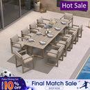 PURPLE LEAF Caesar Outdoor Dining Set Aluminum Luxury Patio Furniture Table and Chairs Set with Olifen Removable Thick Cushion and Pillow Patio Dining Sets for Garden Deck