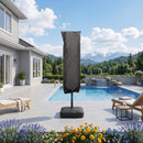 PURPLE LEAF Double-Sided Market Umbrella Covers Rectangular Patio Table Umbrella Cover with Zipper