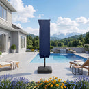 PURPLE LEAF Double-Sided Market Umbrella Covers Rectangular Patio Table Umbrella Cover with Zipper