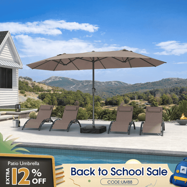 Double-Sided Rectangular Patio Umbrella