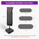 PURPLE LEAF Double-Sided Market Umbrella Covers Rectangular Patio Table Umbrella Cover with Zipper