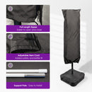 PURPLE LEAF Double-Sided Market Umbrella Covers Rectangular Patio Table Umbrella Cover with Zipper