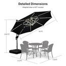 PURPLE LEAF 10 / 11 / 12 ft Round Outdoor Umbrellas with Lights