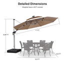 PURPLE LEAF 10 / 11 / 12 ft Round Outdoor Umbrellas with Lights