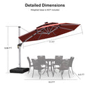 PURPLE LEAF 10 / 11 / 12 ft Round Outdoor Umbrellas with Lights