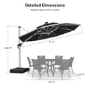 PURPLE LEAF 10 / 11 / 12 ft Round Outdoor Umbrellas with Lights