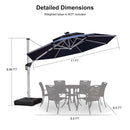 PURPLE LEAF 10 / 11 / 12 ft Round Outdoor Umbrellas with Lights