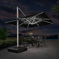 PURPLE LEAF Double Top 9 / 10 / 11 / 12 ft Square Outdoor Umbrellas with Lights