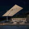 PURPLE LEAF Square Cantilever Umbrella with Base, Outdoor Umbrellas with Lights