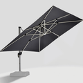 PURPLE LEAF Large Solar Yard Umbrellas Double Top Square Patio Umbrella with Lights