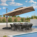 PURPLE LEAF Cantilever Patio Umbrella Gray Pole Outdoor Umbrella with UV Protection