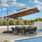 PURPLE LEAF Cantilever Patio Umbrella Gray Pole Outdoor Umbrella with UV Protection