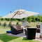 PURPLE LEAF Double Top 9 / 10 / 11 / 12 ft Square Aluminum Sun Umbrellas in Wood Color