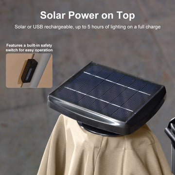 amazon lighted rectangular patio umbrella Rectangle Solar LED Cantilever Patio Umbrella 9 x12 ft