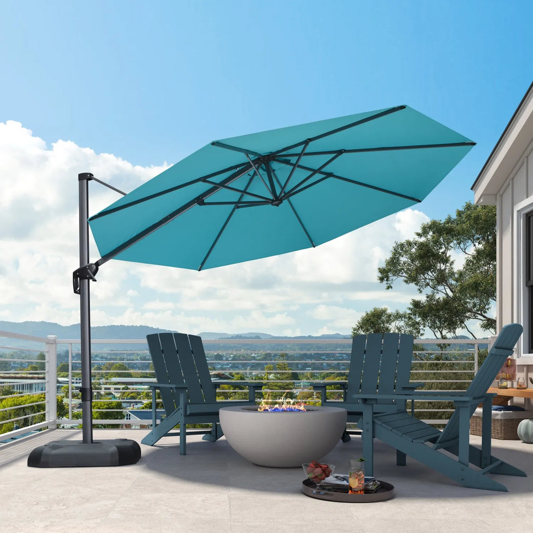 PURPLE LEAF 10ft Durable Outdoor Patio Umbrella, UV Umbrella, Navy Blue, Garden Sun Umbrella