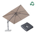 PURPLE LEAF UV Resistant Patio Umbrella with Base, Left-Right Tilt & 360° Swivel