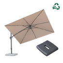 PURPLE LEAF UV Resistant Patio Umbrella with Base, Left-Right Tilt & 360° Swivel