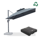 PURPLE LEAF UV50+ Fade Resistant Cantilever Umbrella, Patio Umbrellas with Base