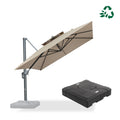 PURPLE LEAF UV50+ Fade Resistant Cantilever Umbrella, Patio Umbrellas with Base