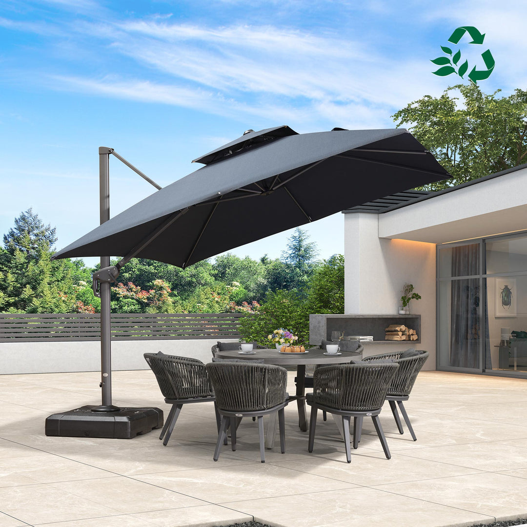 Sustainable & Recycled Fabric Canopy | Cantilever Patio Sun Umbrella Sustainable & Recycled Fabric Canopy | Cantilever Patio Sun Umbrella
