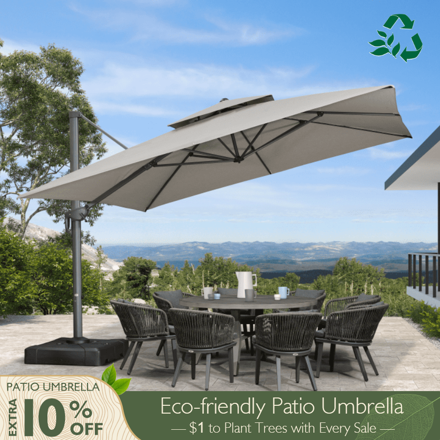apontus 13 foot market patio umbrella outdoor furniture aluminum TheLAShop 8-Rib Table Color Optional open crank system .N/A 10 x 13 ft.