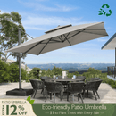 PURPLE LEAF Eco-friendly Fade Resistant Patio Umbrella High Quality Cantilever Umbrella