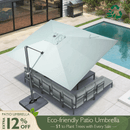 PURPLE LEAF Eco-friendly Cantilever Patio Umbrella UV Resistant Sustainable Yard Umbrellas with Nature-Inspired Colors