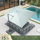 PURPLE LEAF Eco-friendly Cantilever Patio Umbrella UV Resistant Sustainable Yard Umbrellas with Nature-Inspired Colors