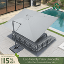 PURPLE LEAF Eco-friendly Cantilever Patio Umbrella UV Resistant Sustainable Yard Umbrellas with Nature-Inspired Colors