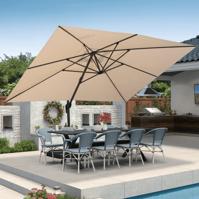PURPLE LEAF Affordable Patio Umbrella Square and Rectangular Cantilever Umbrella