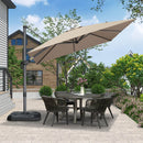 PURPLE LEAF Affordable Patio Umbrella with Base, Square and Rectangular Outdoor Umbrella