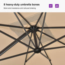 PURPLE LEAF Lateral Tilt Patio Umbrella with Base, 360° Swivel Cantilever Umbrella with Stand