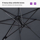 PURPLE LEAF Lateral Tilt Patio Umbrella with Base, 360° Swivel Cantilever Umbrella with Stand
