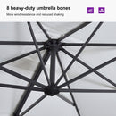 PURPLE LEAF Lateral Tilt Patio Umbrella with Base, 360° Swivel Cantilever Umbrella with Stand