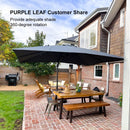 PURPLE LEAF Lateral Tilt Patio Umbrella with Base, 360° Swivel Cantilever Umbrella with Stand