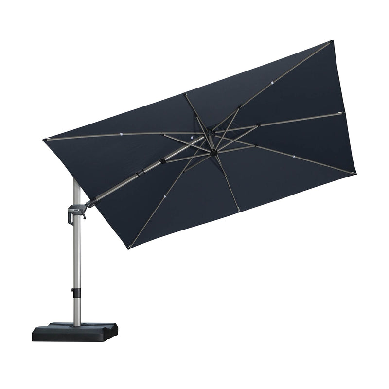 PURPLE LEAF Deluxe Left-Right Tilting Patio Umbrella Outdoor Swivel Cantilever Umbrellas