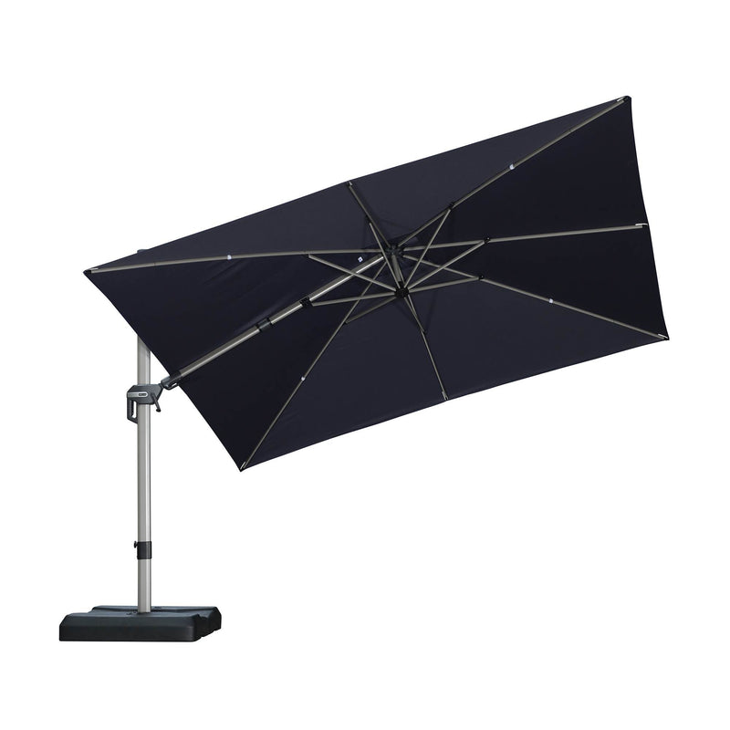 PURPLE LEAF Deluxe Left-Right Tilting Patio Umbrella Outdoor Swivel Cantilever Umbrellas