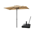 PURPLE LEAF Luxury Market Patio Umbrella, Hydraulic Lift System, Umbrella Base with Wheels