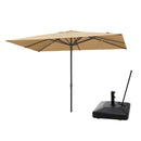 PURPLE LEAF Luxury Market Patio Umbrella, Hydraulic Lift System, Umbrella Base with Wheels